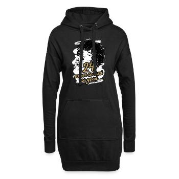 24 und Glamour Pur Stilvoll Feiern - Hoodie-Kleid - Schwarz - Vorne