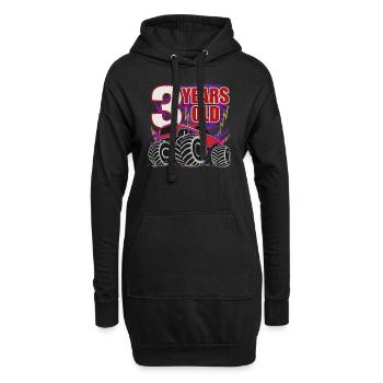 Monster Truck 3e anniversaire - Sweat-shirt à capuche long Femme - noir - Devant