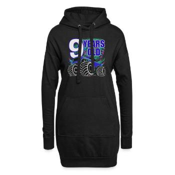 Cooler Monster Truck 9. Geburtstag Hit - Hoodie-Kleid - Schwarz - Vorne