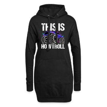 Rollender Monstertruck Abenteuer Drang - Hoodie-Kleid - Schwarz - Vorne