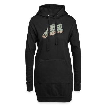 Maiasaura Art Illustration Vintage Style - Sweat-shirt à capuche long Femme - noir - Devant