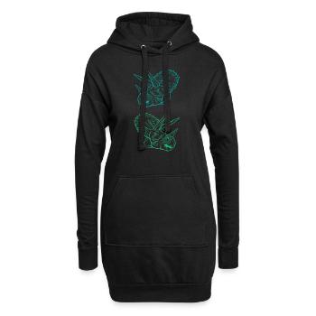 Triceratops Line Art Minimal Noir - Sweat-shirt à capuche long Femme - noir - Devant