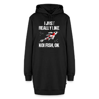 Koi Fische Puristen Statement - Hoodie-Kleid - Schwarz - Vorne