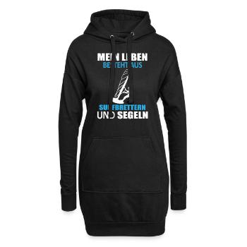 Planche de surf et voile - Ma vie - Sweat-shirt à capuche long Femme - noir - Devant