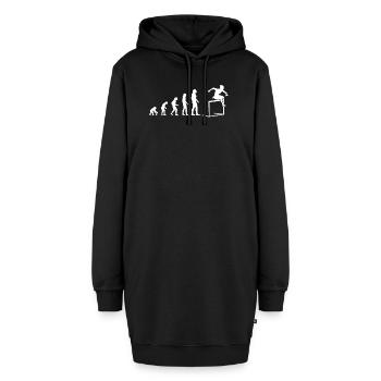 Evolution zum Hindernisläufer - Hoodie-Kleid - Schwarz - Vorne