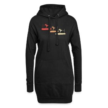 Bunte Hochsprung-Vielfalt Athleten-Design - Hoodie-Kleid - Schwarz - Vorne