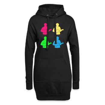 Ukulélé jeu de couleurs cadeau de bonheur du musicien - Sweat-shirt à capuche long Femme - noir - Devant