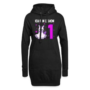 Licorne au pays des merveilles 1er anniversaire - Sweat-shirt à capuche long Femme - noir - Devant