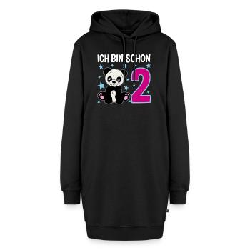 Panda Wonder - Deux ans de bonheur - Sweat-shirt à capuche long Femme - noir - Devant