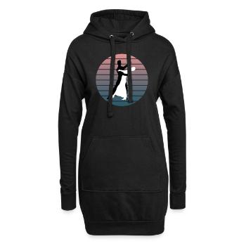 Weiß-Schwarz Tanzpaar Eleganz in Bewegung Geschenk - Hoodie-Kleid - Schwarz - Vorne