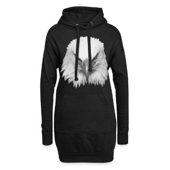 tête Grand Aigle - Sweat-shirt à capuche long Femme - noir - Devant