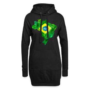 Brasilien - Hoodie-Kleid - Schwarz - Vorne