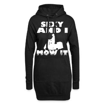 Tondeuse à gazon jardinier sexy je tondre il dit - Sweat-shirt à capuche long Femme - noir - Devant