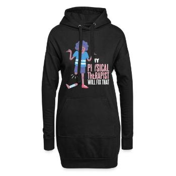 Idée de cadeau de physiothérapeute disant drôle - Sweat-shirt à capuche long Femme - noir - Devant