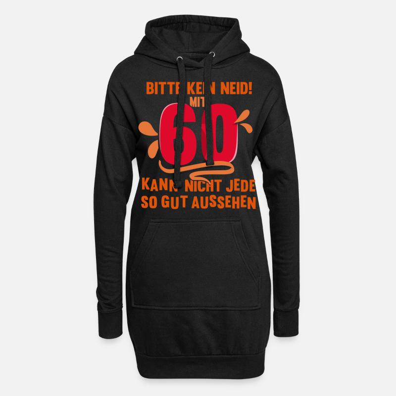 60. Geburtstag - Hoodie-Kleid - Schwarz