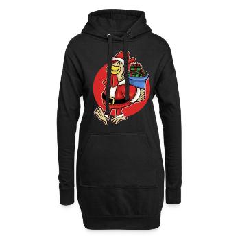 Noël Ugly Noël Volaille De Noël Poulet - Sweat-shirt à capuche long Femme - noir - Devant