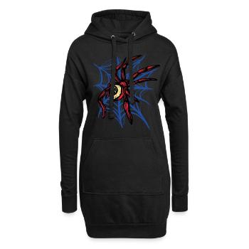 Halloween Kostüm Spinne Monster Spooky Skull - Hoodie-Kleid - Schwarz - Vorne
