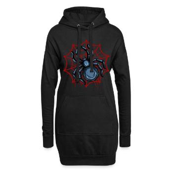 Halloween Kostüm Spinne Monster Spooky Skull - Hoodie-Kleid - Schwarz - Vorne