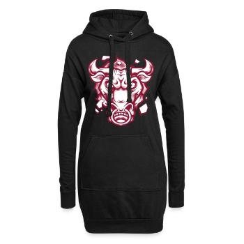 Bull Head Bull Fort Animal de puissance sauvage - Sweat-shirt à capuche long Femme - noir - Devant