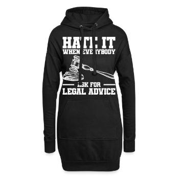 Anwalt Geschenke für Anwälte | Jurist Jura Student - Hoodie-Kleid - Schwarz - Vorne