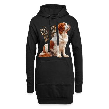 Clumber Spaniel - Hoodie-Kleid - Schwarz - Vorne