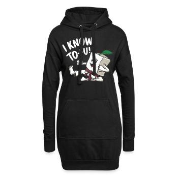 Tofu Lustiges - Hoodie-Kleid - Schwarz - Vorne