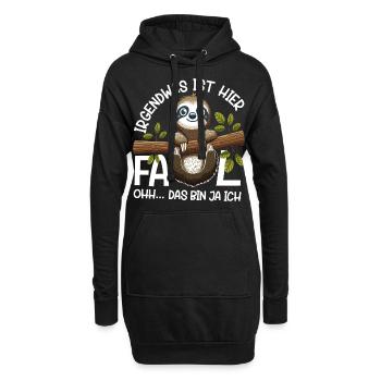 Irgendwas ist hier faul chillen Faultier - Hoodie-Kleid - Schwarz - Vorne
