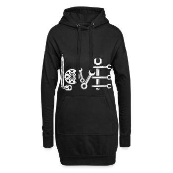 Amour mécanique - Sweat-shirt à capuche long Femme - noir - Devant