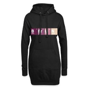 Berlin Periodensystem Bunt - Hoodie-Kleid - Schwarz - Vorne