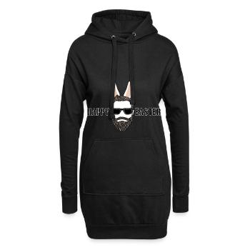 Happy Easter - Frohe Ostern - Bartträger - Hoodie-Kleid - Schwarz - Vorne