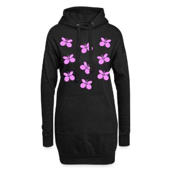 Schmetterlinge - Hoodie-Kleid - Schwarz - Vorne