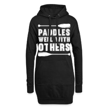 Rafting Wildwasser Kanu Kajak - Hoodie-Kleid - Schwarz - Vorne