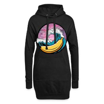 Surf Banana Sunset - Sweat-shirt à capuche long Femme - noir - Devant