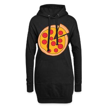 Pizza - Hoodie-Kleid - Schwarz - Vorne
