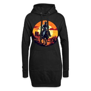 Cowboy Pferd Wild West Western Reiten Wildnis USA - Hoodie-Kleid - Schwarz - Vorne