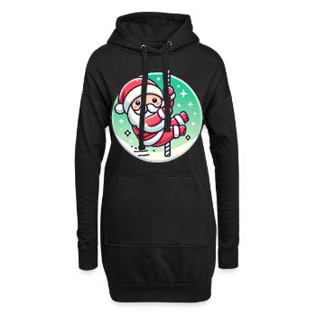 Dessin animé drôle de Santa Pole Dance - Sweat-shirt à capuche long Femme - noir - Devant