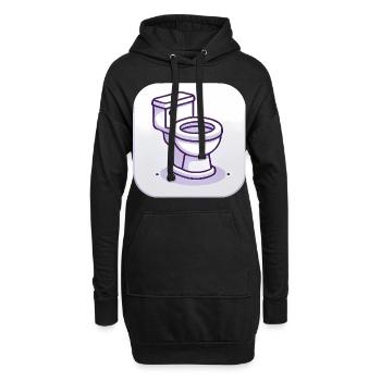 Icône de toilette minimaliste lavande - Sweat-shirt à capuche long Femme - noir - Devant