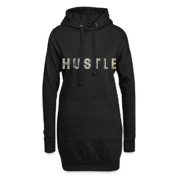 Hustle Money Texture Motivation Inspiration - Hoodie-Kleid - Schwarz - Vorne