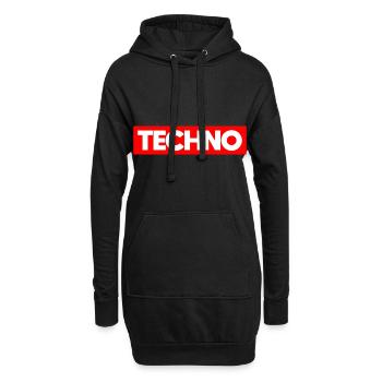 Techno - Techno music - Symbol - Hoodie-Kleid - Schwarz - Vorne