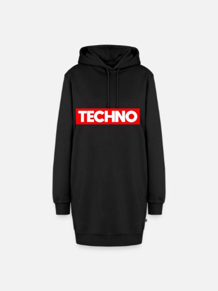 Techno - Techno music - Symbol - Hoodie-Kleid - Schwarz