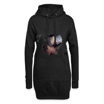 Femme Sexy Girl Woman Cadeau Haut Po - Sweat-shirt à capuche long Femme - noir - Devant