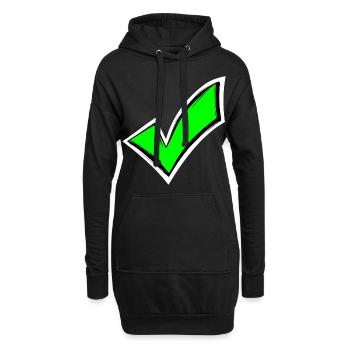 Häkchen hacken Farbig gesehen - Hoodie-Kleid - Schwarz - Vorne