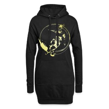 Fussballerin Fussball Spielerin Frau - Hoodie-Kleid - Schwarz - Vorne