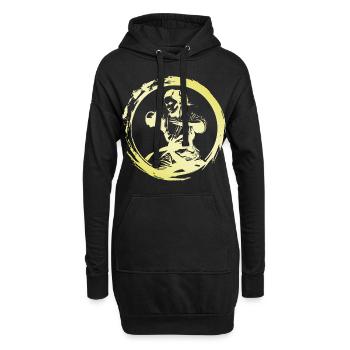 Karate Frau - Hoodie-Kleid - Schwarz - Vorne