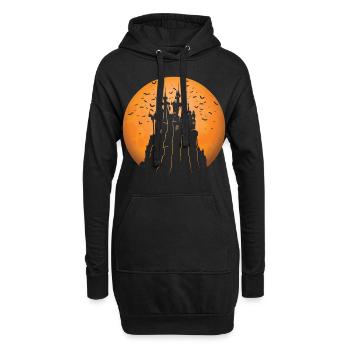Creepy Castle & Spooky Moon Halloween Costume Cadeau - Sweat-shirt à capuche long Femme - noir - Devant
