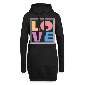Coole bunte Liebe Quadrat Geschenk Männer Frauen & Kinder - Hoodie-Kleid - Schwarz - Vorne