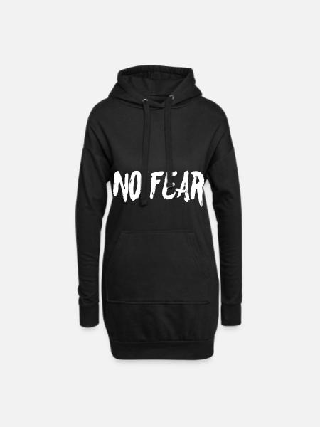 No fear - Hoodie Dress - black