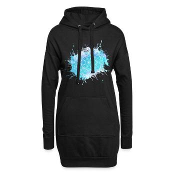 Mandala - Hoodie-Kleid - Schwarz - Vorne
