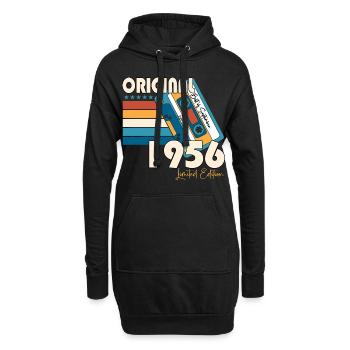 Septembre Né 1956 Cadeau du 66e anniversaire - Sweat-shirt à capuche long Femme - noir - Devant