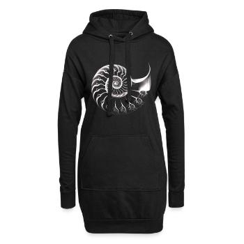 Nautilus/ Goldener Schnitt minimalistisch - Hoodie-Kleid - Schwarz - Vorne